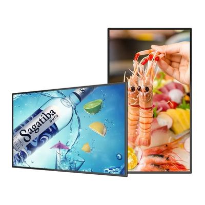 Οθόνη διαφήμισης LCD 50 ιντσών για επιτοίχια τοποθέτηση με ανάλυση 4K και εξαιρετικά στενό πλαίσιο για ψηφιακή σήμανση