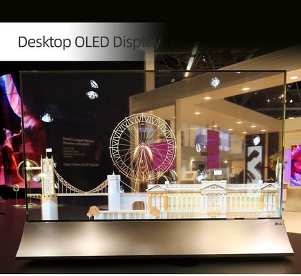 55 ιντσών Διαφανής οθόνη αφής OLED Ψηφιακή οθόνη σήμανσης με ανάλυση 1920*1080 και χωρητική αφής
