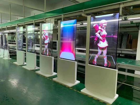 OLED 55 ιντσών Διαφανής οθόνη αφής οθόνη πάτωμα στέκεται όλα σε μια οθόνη