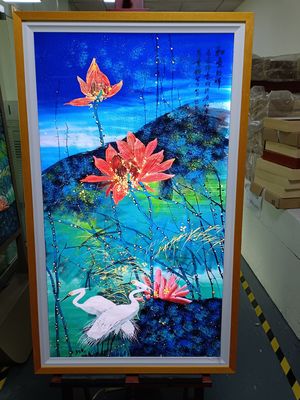 Εικονική οθόνη με ανάλυση 4k LCD βιντεοπαίκτης με ξύλινο περιθώριο