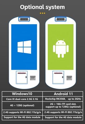 21.5 Inch Touchscreen Wall Mounted Self Ordering Kiosk with Multi-language Support and Cashless Payment Terminal