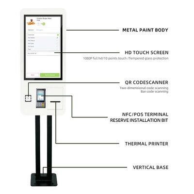 32 Inch LCD Display Wall Mount Self Ordering Kiosk with 3-Year Warranty for Fast Food and Retail