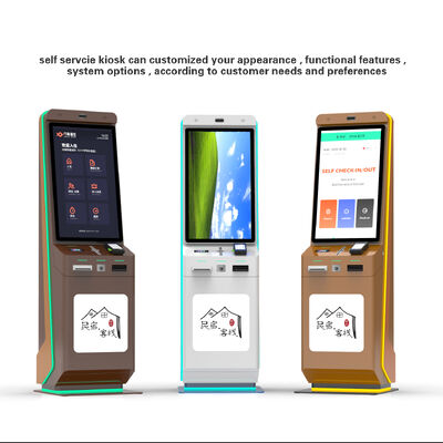 Capacitive Touch 10 Point Self Service Hotel Check-In Kiosk with 1920x1080 Resolution and Floor Standing Design