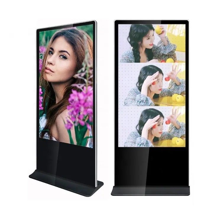 Οθόνη διαφήμισης LCD 75 ιντσών κάθετης δαπέδου με ανάλυση 4K και λειτουργικό σύστημα Android