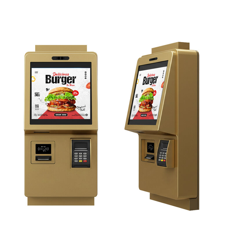 24 Inch Capacitive Touch Screen Self Ordering Kiosk with 1920X1080 Resolution and Wall Mounted Design for Indoor Food Ordering